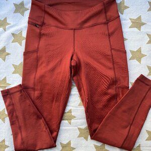 Patagonia Maipo Leggings Yoga Pants Trail Pants Rusty Orange Medium EUC